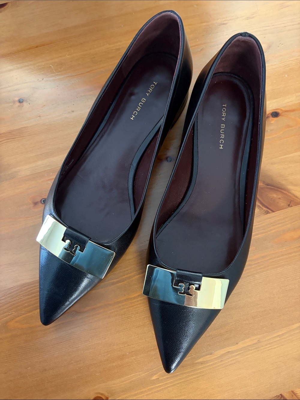 Tory Burch Black Pointed Toe Block Heels with Dust Bag - Picture 3 of 10